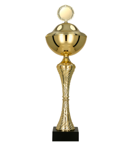 Puchar metalowy złoty 8356 – z pokrywką lub bez, 16 rozmiarów (23,5–51 cm)