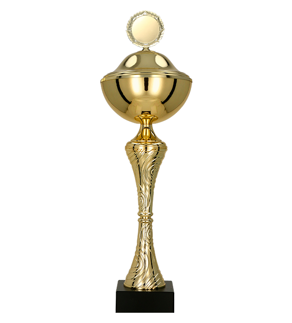 Puchar metalowy złoty 8356 – z pokrywką lub bez, 16 rozmiarów (23,5–51 cm)