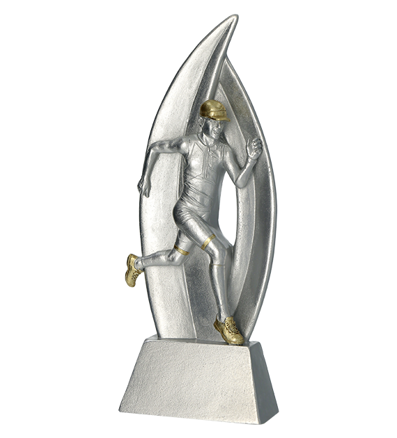 Figurka odlewana srebrno-złota RP60010/S/G – biegi, 18 cm