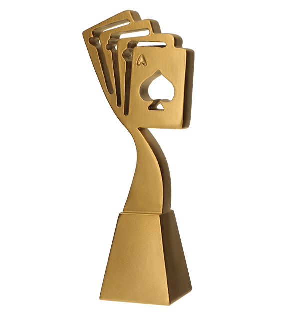 Figurka odlewana złota RP5020-23/G – karty, złota linia karty 1, 23 cm