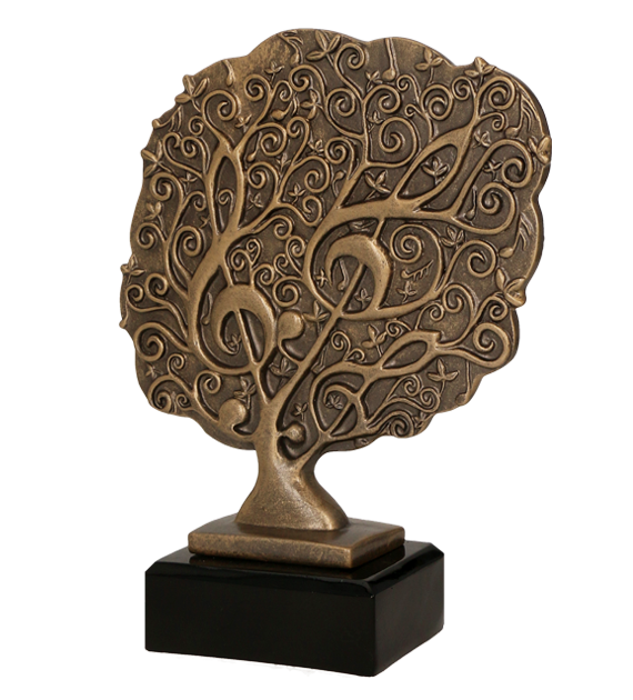 Figurka odlewana w kolorze brązu RFST2094/BR – muzyka, 21 cm