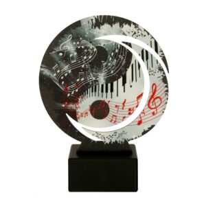 Statuetka metalowa Wirline na marmurowej podstawie WR-MUS – muzyka, 3 rozmiary (18–22 cm)