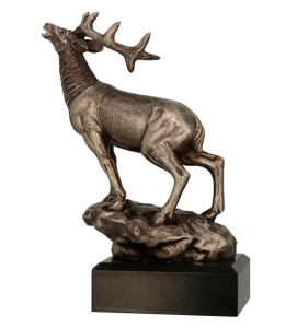 Figurka odlewana w kolorze brązu RFST3010/BR – myślistwo, jeleń, 18 cm