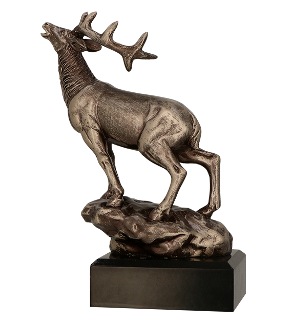 Figurka odlewana w kolorze brązu RFST3010/BR – myślistwo, jeleń, 18 cm