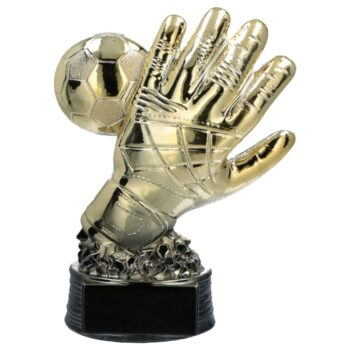 Figurka plastikowa złota R008-125\G\BK – piłka nożna, bramkarz, rękawica, 12,5 cm