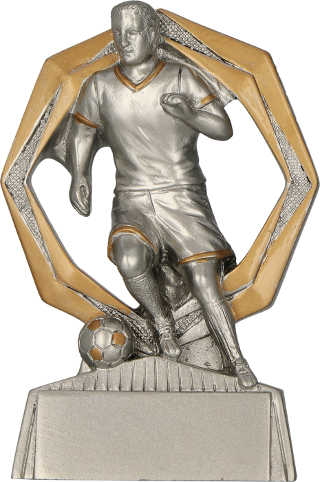 Figurka odlewana srebrno-złota RE036/S/G – piłka nożna, piłkarz, 11 cm