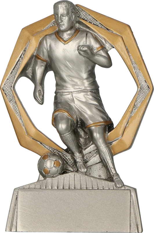 Figurka odlewana srebrno-złota RE036/S/G – piłka nożna, piłkarz, 11 cm