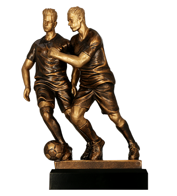 Figurka odlewana w kolorze brązu RFST3044/BR – piłka nożna, 29 cm