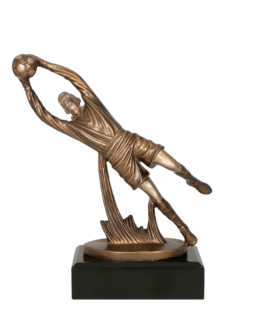Figurka odlewana w kolorze brązu RFXR3137/BR – piłka nożna, bramkarz, 21 cm