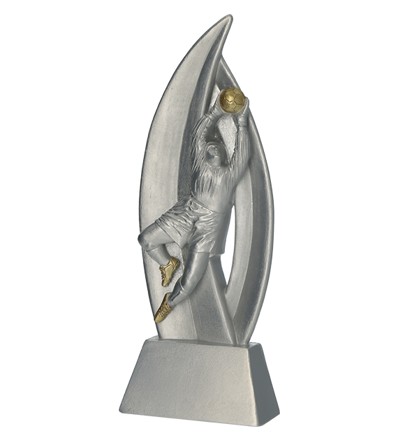 Figurka odlewana srebrno-złota RP6003/S/G – piłka nożna, bramkarz, 18 cm