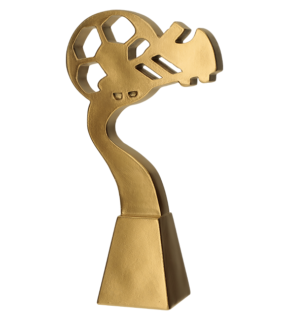 Figurka odlewana złota RP5026-23/G – piłka nożna, złota linia, 23 cm