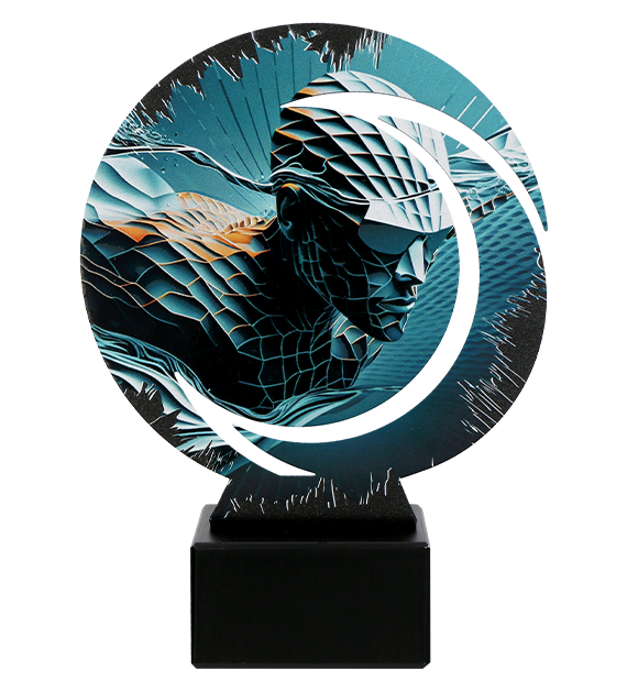 Statuetka metalowa Wirline na marmurowej podstawie WR-SWI – pływanie, 3 rozmiary (18–22 cm)