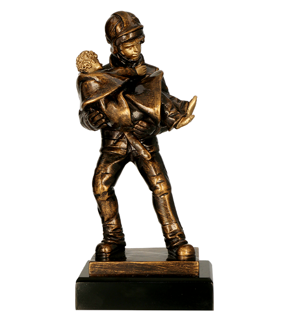 Figurka odlewana w kolorze brązu RFST3043/BR – strażactwo, 27 cm