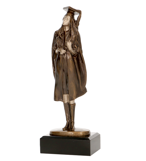 Figurka odlewana w kolorze brązu RFST2055/BR – szkoła i edukacja, absolwentka, nauka, 25,5 cm