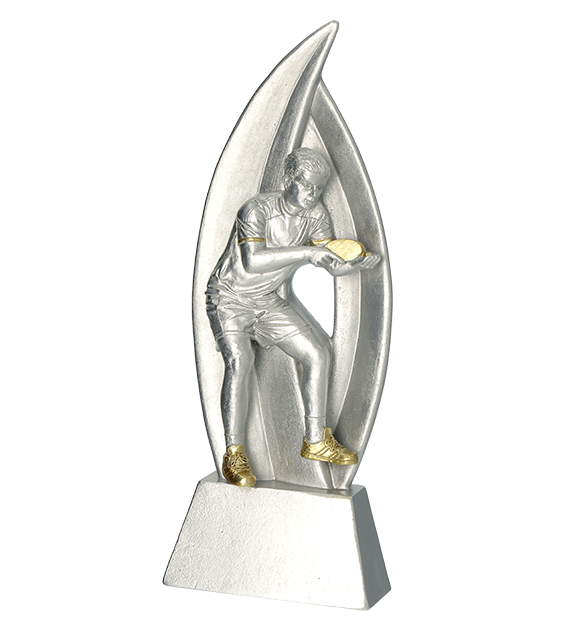 Figurka odlewana srebrno-złota RP6009/S/G – tenis stołowy, 18 cm