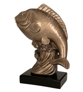 Figurka odlewana w kolorze brązu RFST2095/BR – wędkarstwo, ryba, 29,5 cm