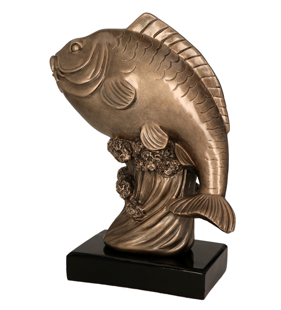 Figurka odlewana w kolorze brązu RFST2095/BR – wędkarstwo, ryba, 29,5 cm