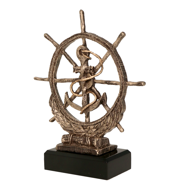 Figurka odlewana w kolorze brązu RTY1030/BR – żeglarstwo, 23,5 cm