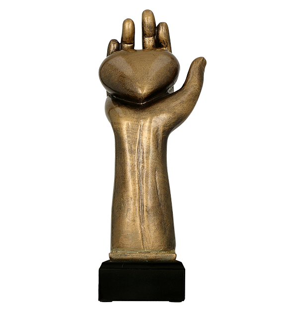 Figurka odlewana w kolorze brązu RFST3040/BR – serce, 25 cm
