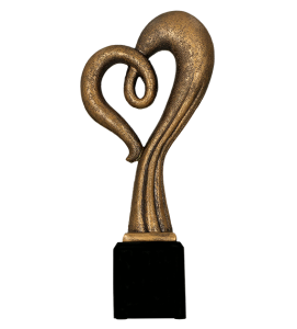 Figurka odlewana w kolorze brązu RFST3041/BR – serce, 30 cm