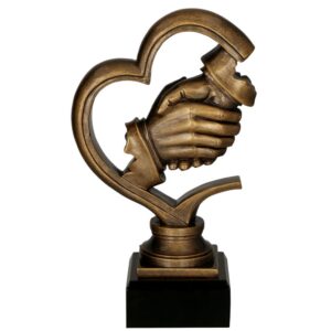 Figurka odlewana w kolorze brązu RFST3047/BR – uścisk dłoni, 20 cm