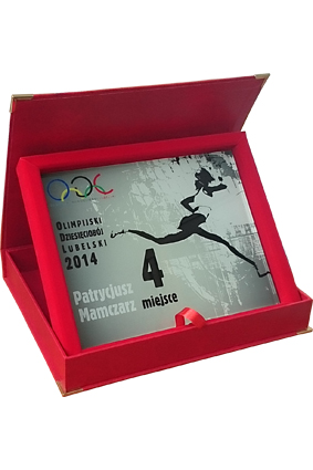 Trofeum szklane z etui DS154