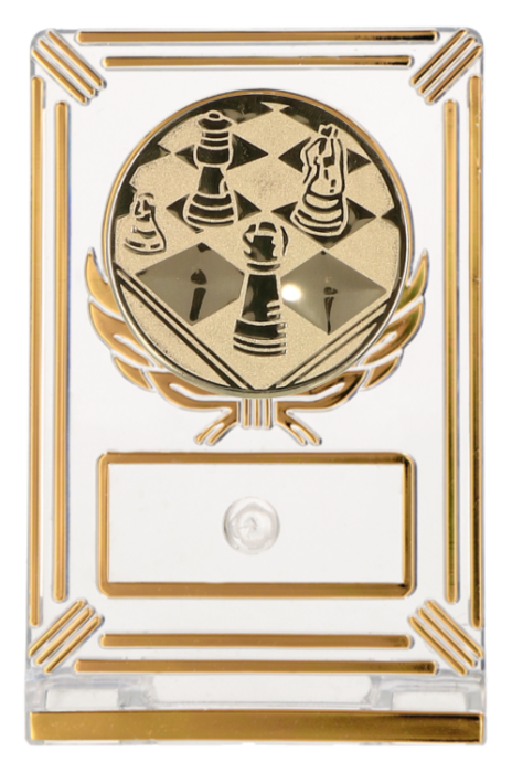 Trofeum plastikowe przezroczysto-złote 50163/T-G – 3 rozmiary (12–14 cm) – zdjęcie 2