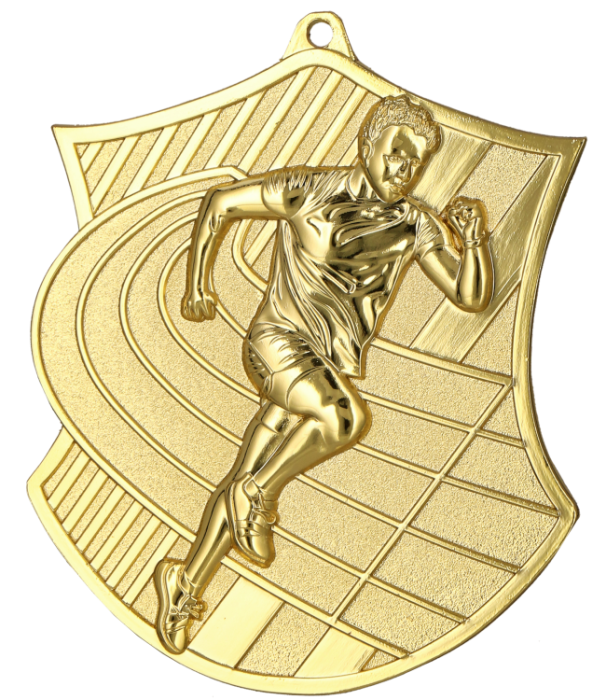 Medal odlewany złoty MD8061/G – biegi, 80 × 60 mm – zdjęcie 2