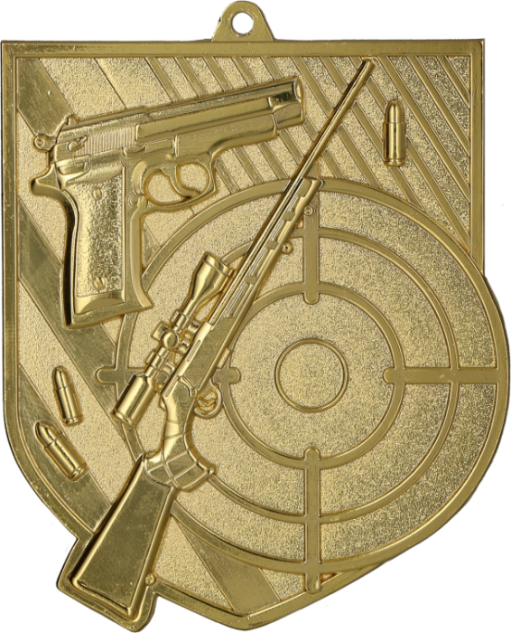 Medal odlewany srebrny MD8063/S – strzelectwo, 80 × 60 mm – zdjęcie 2