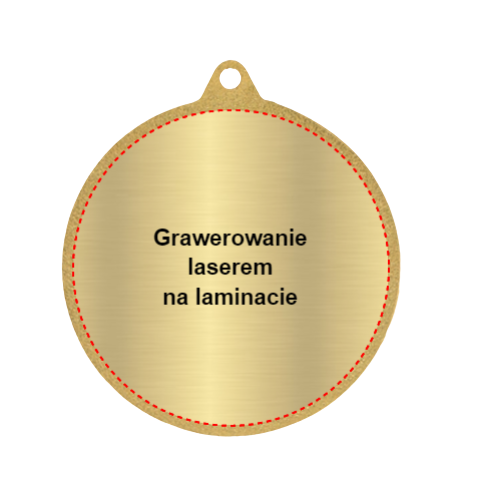 Medal stalowy złoty ME007/G – Ø 50 mm – zdjęcie 2