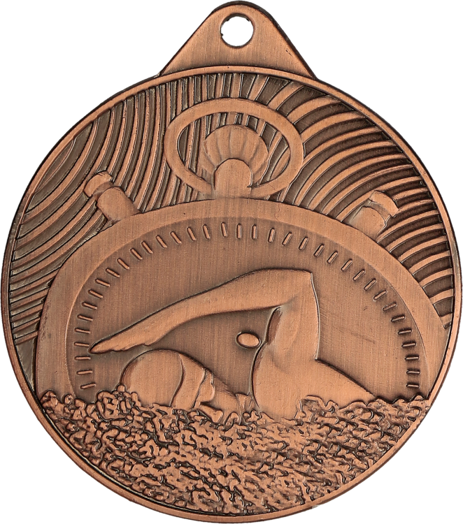 Medal stalowy brązowy MMC33050/B – pływanie, Ø 50 mm – zdjęcie 3