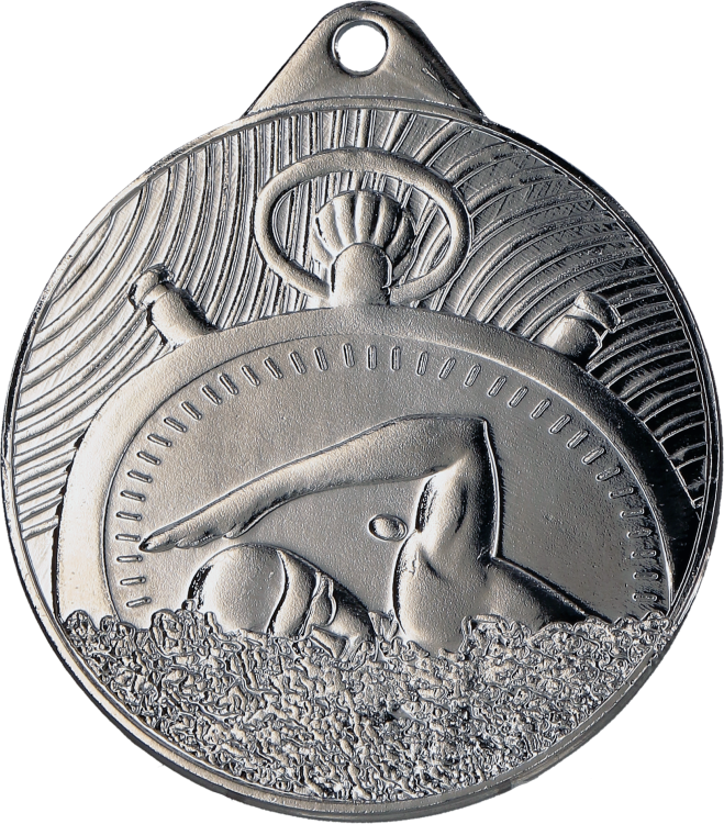 Medal stalowy srebrny MMC33050/S – pływanie, Ø 50 mm – zdjęcie 2