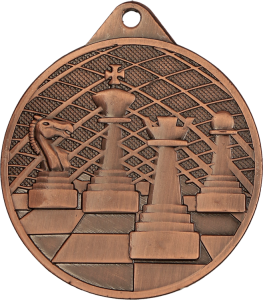 Medal stalowy brązowy MMC34050/B – szachy, Ø 50 mm – zdjęcie 3