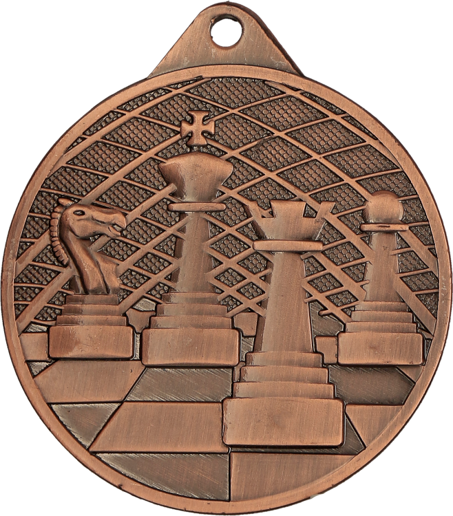 Medal stalowy złoty MMC34050/G – szachy, Ø 50 mm – zdjęcie 3