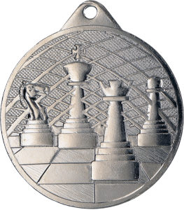 Medal stalowy srebrny MMC34050/S – szachy, Ø 50 mm – zdjęcie 2