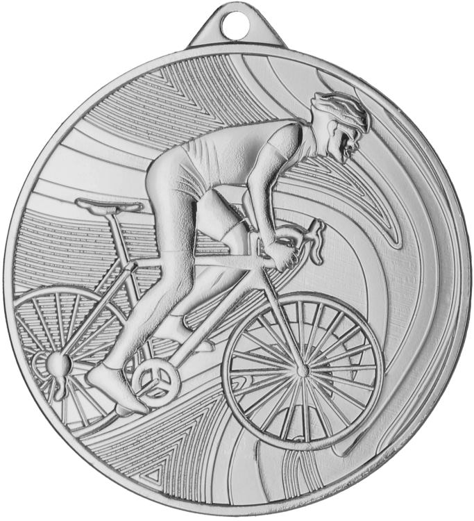 Medal stalowy brązowy MMC38050/B – kolarstwo, Ø 50 mm – zdjęcie 2