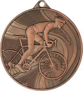 Medal stalowy srebrny MMC38050/S – kolarstwo, Ø 50 mm – zdjęcie 3