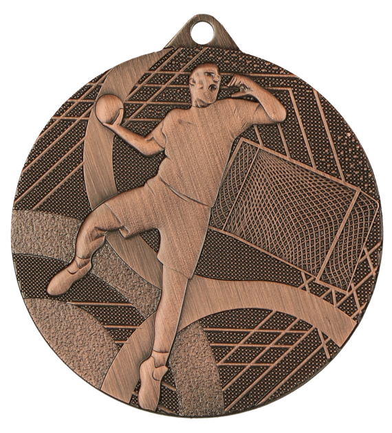 Medal stalowy srebrny MMC39050/S – piłka ręczna, Ø 50 mm – zdjęcie 3