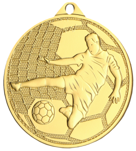 Medal stalowy złoty MMC4505/G – piłka nożna, Ø 45 mm – zdjęcie 2