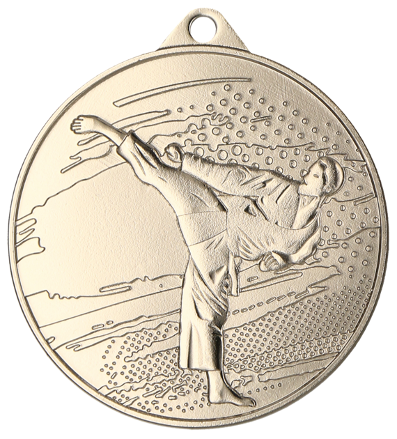 Medal stalowy złoty MMC4509/G – karate, Ø 45 mm – zdjęcie 2