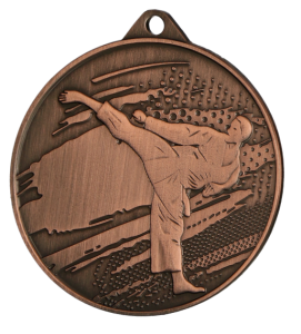 Medal stalowy złoty MMC4509/G – karate, Ø 45 mm – zdjęcie 3