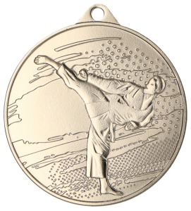 Medal stalowy srebrny MMC4509/S – karate, Ø 45 mm – zdjęcie 2