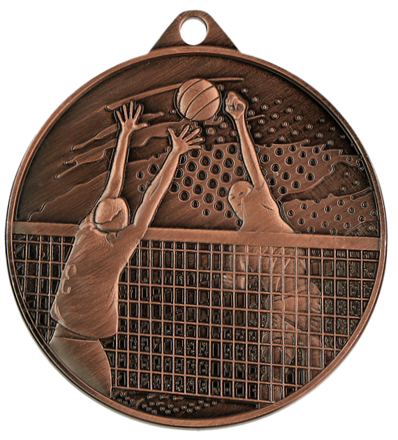Medal stalowy brązowy MMC4510/B – siatkówka, Ø 45 mm – zdjęcie 3