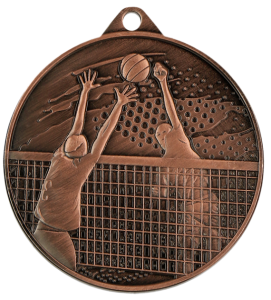 Medal stalowy złoty MMC4510/G – siatkówka, Ø 45 mm – zdjęcie 3
