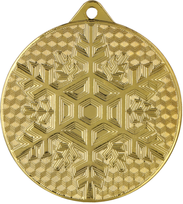 Medal stalowy srebrny MMC48050/S – sporty zimowe, śnieżynka, Ø 50 mm – zdjęcie 2
