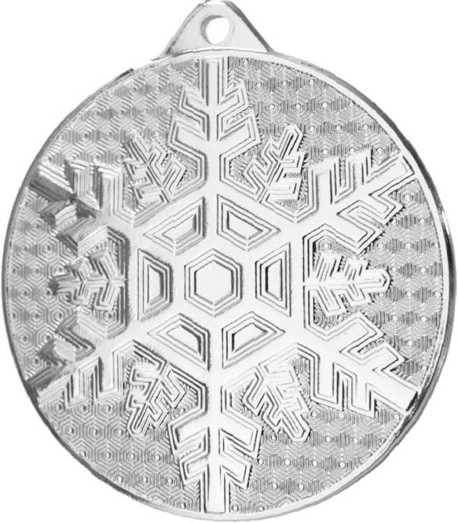 Medal stalowy srebrny MMC48050/S – sporty zimowe, śnieżynka, Ø 50 mm – zdjęcie 3