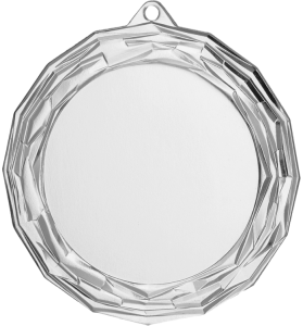 Medal stalowy srebrny z miejscem na emblemat 50 mm MMC7075/S – Ø 70 mm – zdjęcie 2