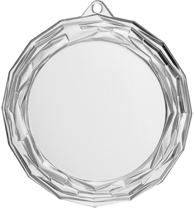 Medal stalowy srebrny z miejscem na emblemat 50 mm MMC7075/S – Ø 70 mm – zdjęcie 2
