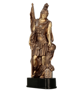 Figurka odlewana w kolorze brązu RFST3025 – strażactwo, Florian, 3 rozmiary (24–38 cm) – zdjęcie 2