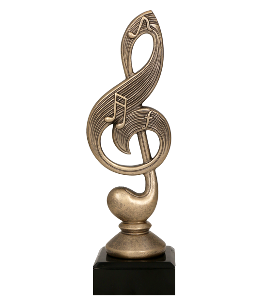 Figurka odlewana w kolorze brązu RTY3859 – muzyka, 3 rozmiary (17,5–27 cm) – zdjęcie 3